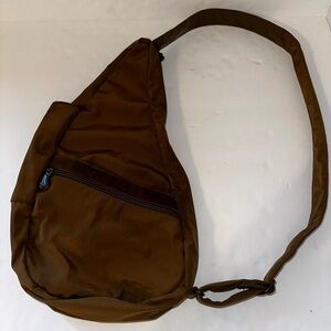 Ameribag "Healthy Back Bag" Nylon Unisex Sling Bag Brown nylon